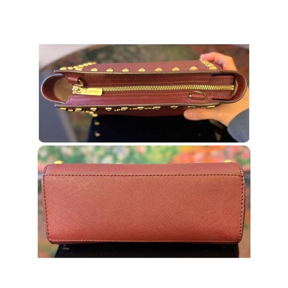 EUC Michael Kors Studded “Selma” Leather Crossbody/Clutch - Picture 4 of 8